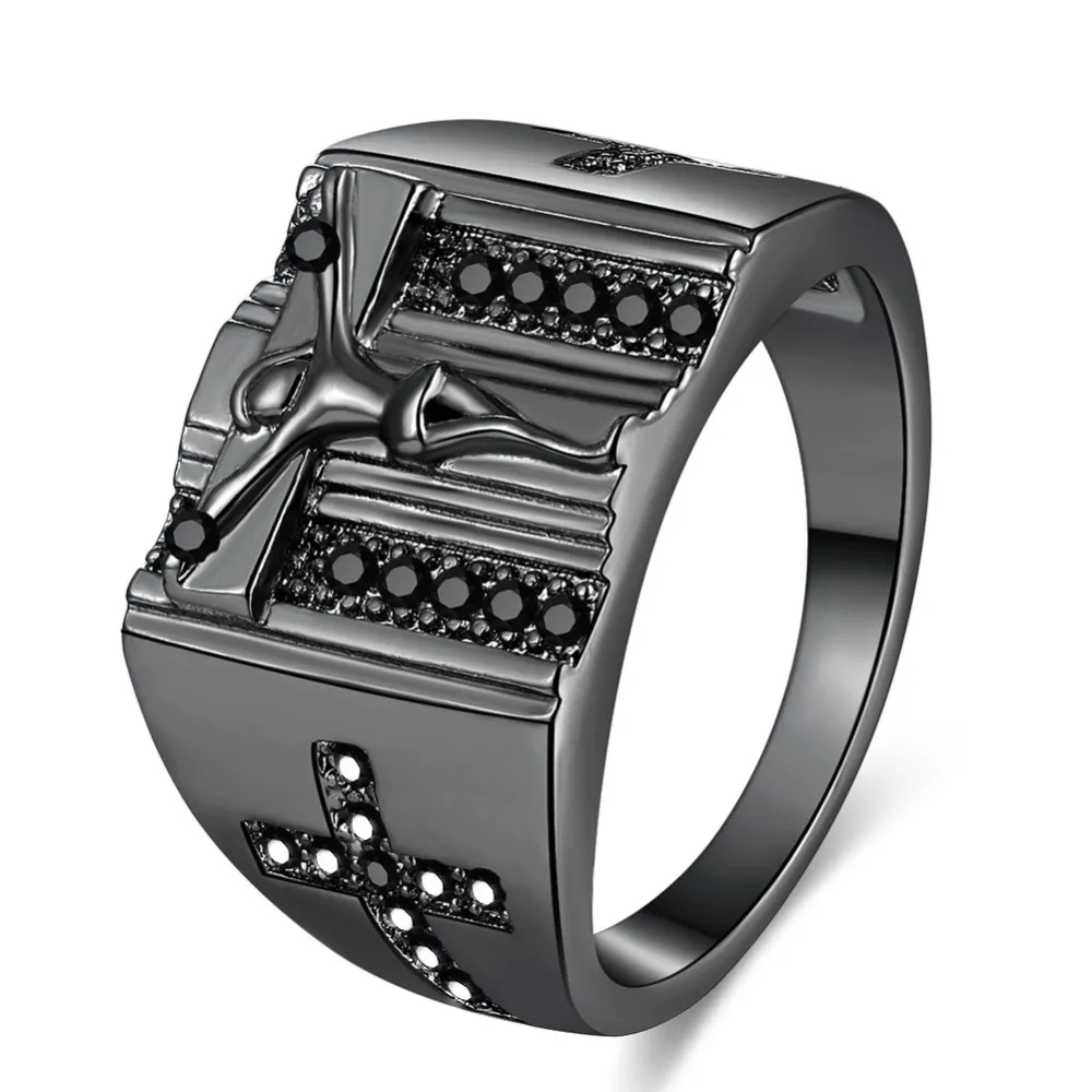 Hip Hop Jesus Cross Cubic Zirconia Ring Men Black Gold Silver Stainless Steel Wedding Bands Male Jewelry Gift for Husband
Hip Hop Jesus Cross Cubic Zirconia Ring Men Black Gold Silver Stainless Steel Wedding Bands Male Jewelry Gift for Husband
