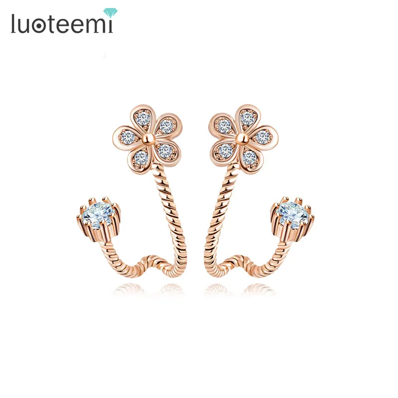 LUOTEEMI Korea Style Stud Earrings CZ Stone Five Pcs Flower Shape with Small Round Stone Brincos for Women Gold-Color Jewelry
LUOTEEMI Korea Style Stud Earrings CZ Stone Five Pcs Flower Shape with Small Round Stone Brincos for Women Gold-Color Jewelry