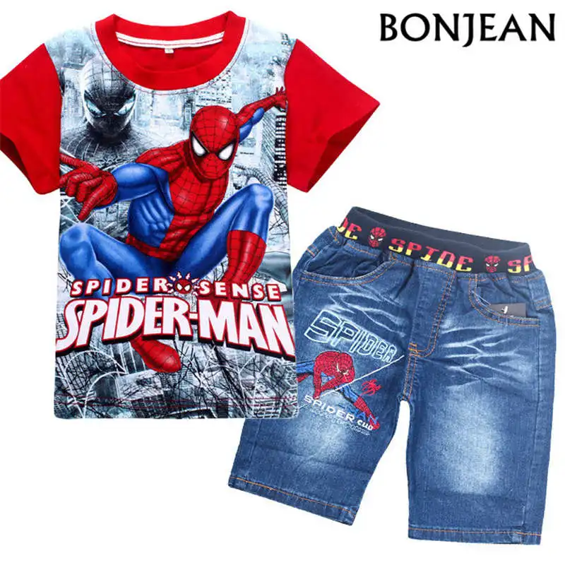 2018 Children Clothing Sets Children's Cartoon Spiderman Fashion Children's Summer Tshirt + Jeans Shorts Boy Superman clothes
2018 Children Clothing Sets Children's Cartoon Spiderman Fashion Children's Summer Tshirt + Jeans Shorts Boy Superman clothes