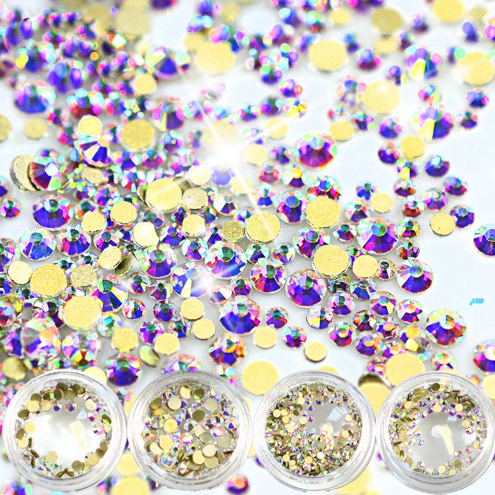 2017 New 120Pcs AB Color SS3 to SS12 Gold Back Sparkly Crystal Shining Glass Rhinestone For Nail Art Decoration BENJ245
2017 New 120Pcs AB Color SS3 to SS12 Gold Back Sparkly Crystal Shining Glass Rhinestone For Nail Art Decoration BENJ245