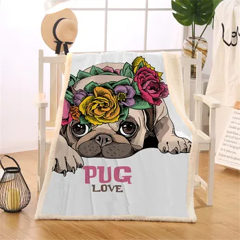 Pug Sherpa Fleece Blanket Super Soft Cozy Pet Dog Funny Bed Throw Blanket Cartoon Animal for Kids 150cmx200cm
Pug Sherpa Fleece Blanket Super Soft Cozy Pet Dog Funny Bed Throw Blanket Cartoon Animal for Kids 150cmx200cm