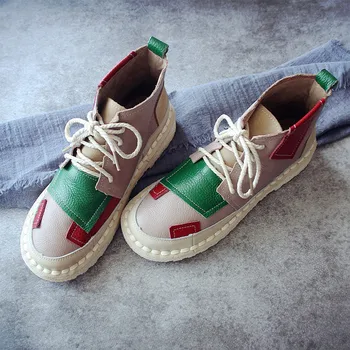 Leather Short Tube Women Boots Handmade Original Casual Flat Shoes Color Matching Sen Art Korean Boots
Leather Short Tube Women Boots Handmade Original Casual Flat Shoes Color Matching Sen Art Korean Boots