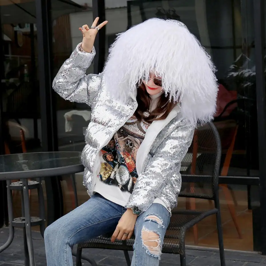 2018 Winter Hooded Down Cotton Jacket Women Heavy Work Sequins Thicker Coat Female Parka Casual Back Letter Warm Outerwear L1745
2018 Winter Hooded Down Cotton Jacket Women Heavy Work Sequins Thicker Coat Female Parka Casual Back Letter Warm Outerwear L1745