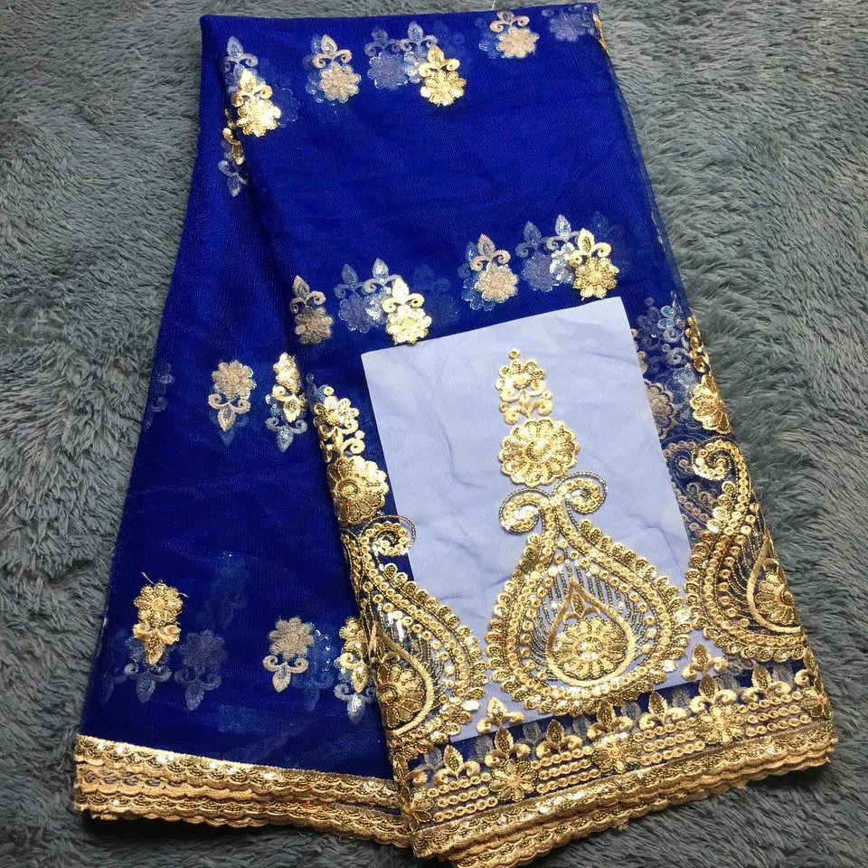 2019 High Quality African Lace Fabric Gold , Royal Blue French Net Embroidery Sequins Tulle Lace Fabric For Nigerian party Dress
2019 High Quality African Lace Fabric Gold , Royal Blue French Net Embroidery Sequins Tulle Lace Fabric For Nigerian party Dress