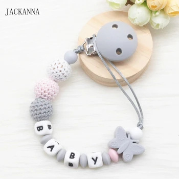 Personalise Name Baby Pacifier Clips DIY Crochet Beads Soother Chain Newborn Attache Sucette Silicone Baby Pacifier Holder Chain
Personalise Name Baby Pacifier Clips DIY Crochet Beads Soother Chain Newborn Attache Sucette Silicone Baby Pacifier Holder Chain