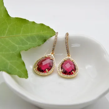Gold Earrings Red Water Drop Micro inlay Cubic Zircon Dangle Earrings for women trendy fashion jewelry making
Gold Earrings Red Water Drop Micro inlay Cubic Zircon Dangle Earrings for women trendy fashion jewelry making