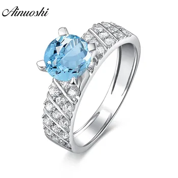 AINUOSHI Natural Blue Topaz Ring Engagement Wedding Ring Rows Drill 1.25ct Round Cut Ring 925 Sterling Silver Jewelry Women Ring
AINUOSHI Natural Blue Topaz Ring Engagement Wedding Ring Rows Drill 1.25ct Round Cut Ring 925 Sterling Silver Jewelry Women Ring