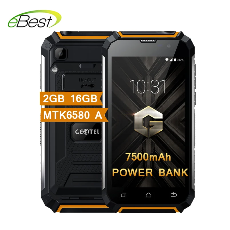 Geotel G1 7500mAh Big Battery Power Bank Mobile Phone 5.0 Inch MTK6580A Quad Core Android 7.0 2GB RAM 16GB ROM Smartphone
Geotel G1 7500mAh Big Battery Power Bank Mobile Phone 5.0 Inch MTK6580A Quad Core Android 7.0 2GB RAM 16GB ROM Smartphone