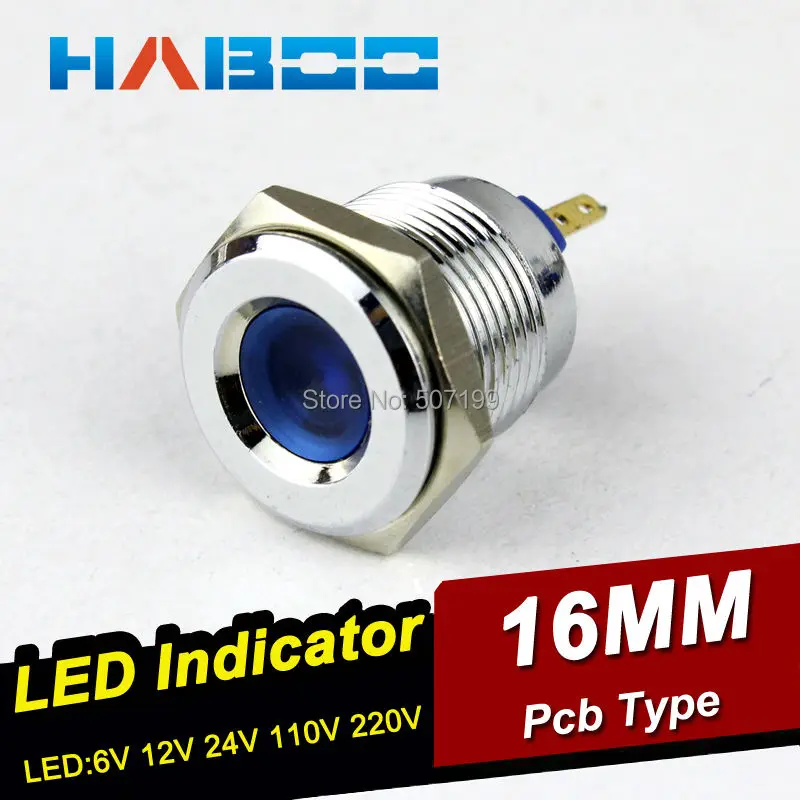 10pcs/lot HABOO dia.16mm metal LED indicator signal lamp indicator waterproof IP67 6V 12V 24V 110V 220V various color
10pcs/lot HABOO dia.16mm metal LED indicator signal lamp indicator waterproof IP67 6V 12V 24V 110V 220V various color