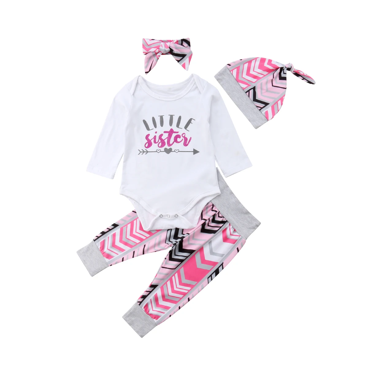 Little Sister Newborn Baby Girl Outfits Clothes Romper+Pants Hat Headband Set pudcoco baby girl letter pink clothing set
Little Sister Newborn Baby Girl Outfits Clothes Romper+Pants Hat Headband Set pudcoco baby girl letter pink clothing set