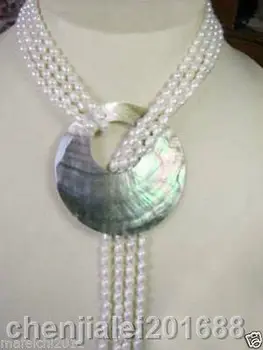 6-7MM White Akoya Cultured Pearl Necklace Shell Pendant 50''
6-7MM White Akoya Cultured Pearl Necklace Shell Pendant 50''