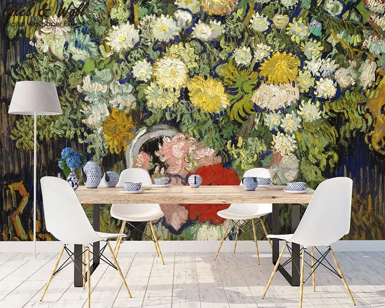 A bouquet of flowers in a van gogh bottle mural photo home accessories decoration living room decoration STDM30593 16 A bouquet of flowers in a van gogh bottle mural photo home accessories decoration living room decoration STDM30593 16