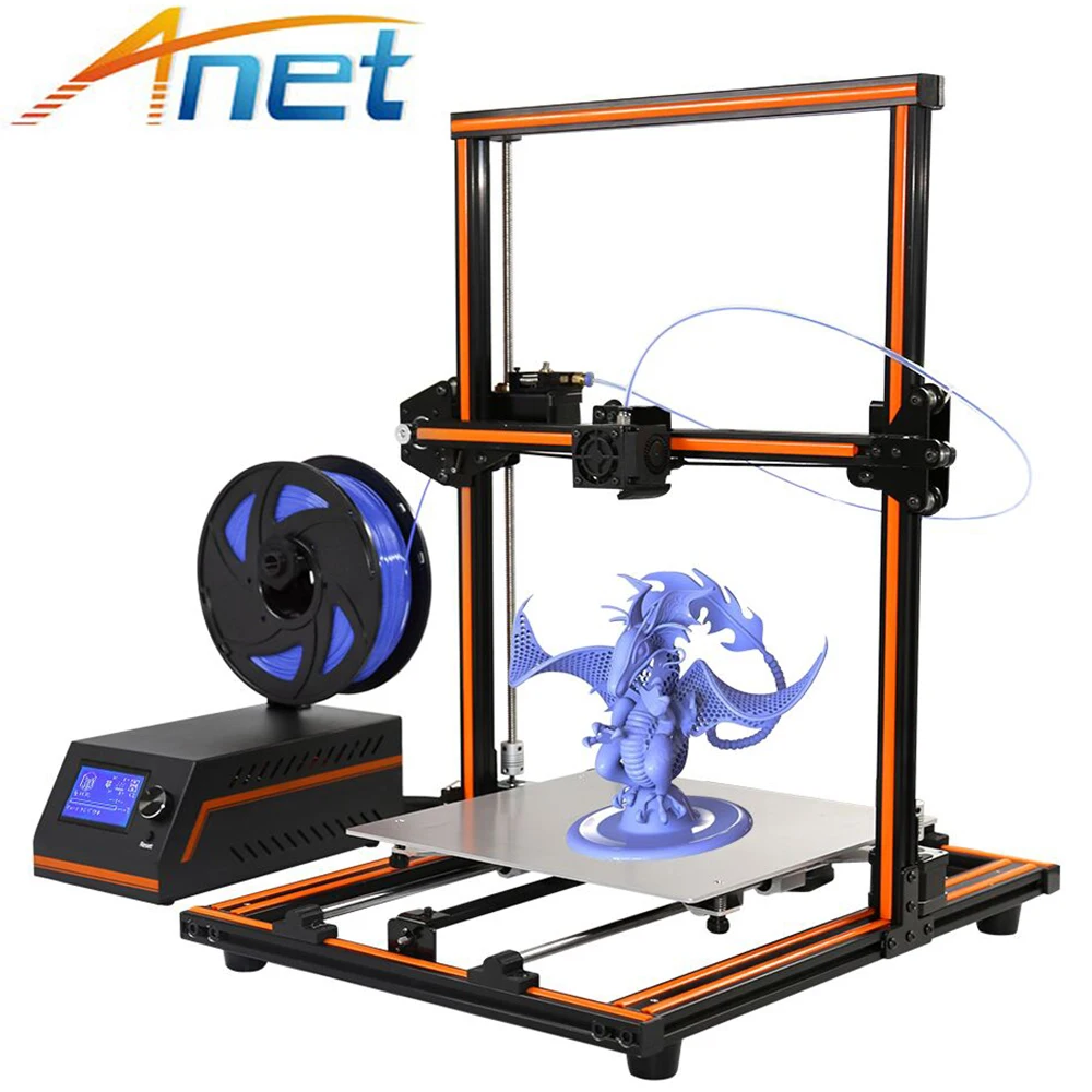 

High Precision Anet E12 E10 Imprimante 3D Printer Update Threaded Rod Reprap Prusa i3 Impresora 3D Printer DIY Kit with Filament