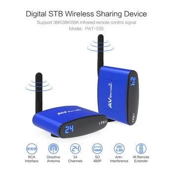 PAT-535 5.8G RCA 480P Smart Set Top Box Digital STB Wireless Sharing Device Transmitter 150m Transmission Distance
PAT-535 5.8G RCA 480P Smart Set Top Box Digital STB Wireless Sharing Device Transmitter 150m Transmission Distance