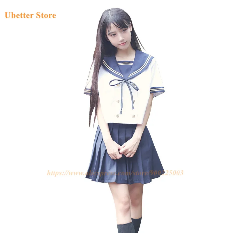 Girls Japanese School Uniform Japan Navy Sailor Uniform Ubetter Graduation Clothing School Shirt Skirt Students Sets U001
Girls Japanese School Uniform Japan Navy Sailor Uniform Ubetter Graduation Clothing School Shirt Skirt Students Sets U001