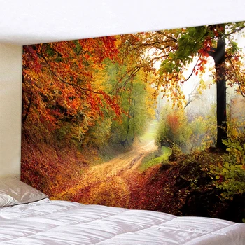 

Beautiful Forest Tapestry Wall Hanging Sunlight Decorative Wall Carpet Bohemian Large Mandala Indian Polyester Thin Blanket