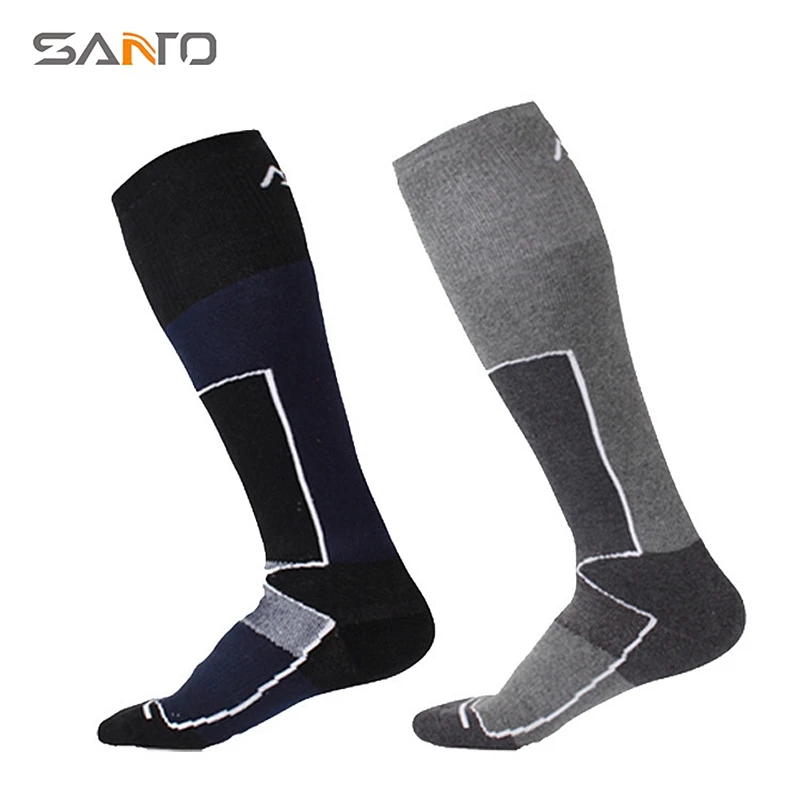 Image New Winter SANTO Thermal Ski Socks Cotton Sport Snowboard Cycling Socks Thermosocks Leg Warmers For Men Women 4Colors