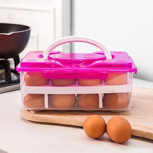 HOT SALE! Double Layers 24 Grids Eggs Holder Box Airtight Container Plastic Storage Case
HOT SALE! Double Layers 24 Grids Eggs Holder Box Airtight Container Plastic Storage Case