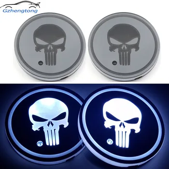 Gzhengtong 2pc/lot Halloween Decoration Gift LED Cup Coasters Punisher Skull Ghost Cup Mat Cup Holder Lights for BMW White Color
Gzhengtong 2pc/lot Halloween Decoration Gift LED Cup Coasters Punisher Skull Ghost Cup Mat Cup Holder Lights for BMW White Color
