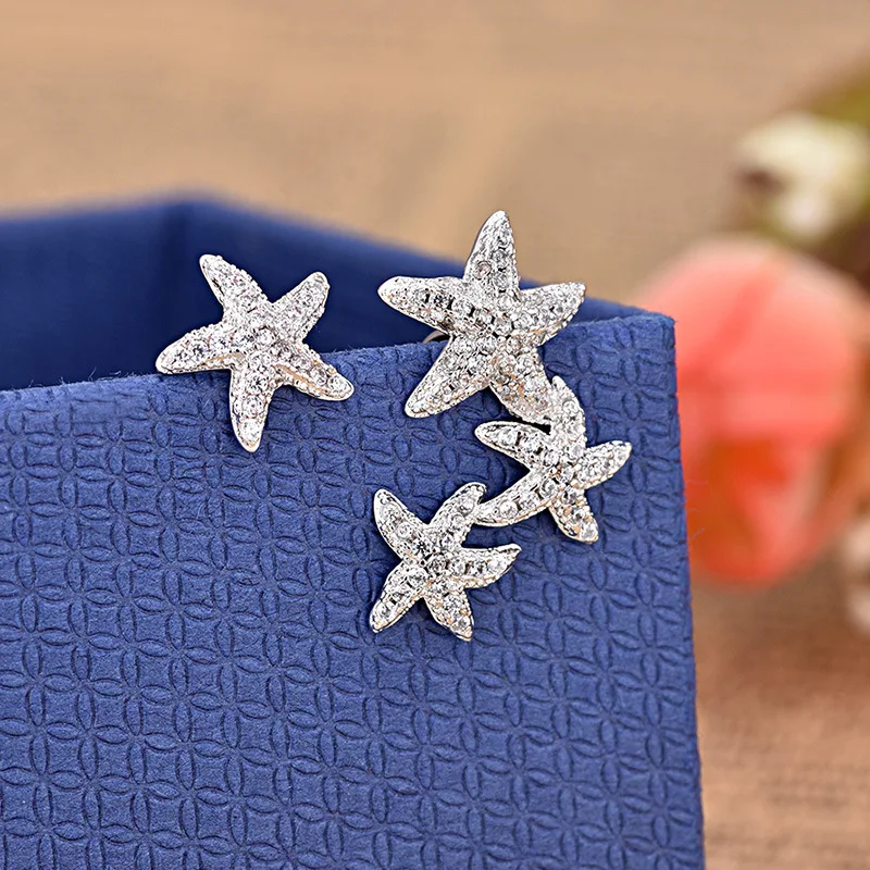 Fashion Starfish Shiny AAA Zircon Earrings High Quality Unique Asymmetry Earring Jewelry For Women ZK40
Fashion Starfish Shiny AAA Zircon Earrings High Quality Unique Asymmetry Earring Jewelry For Women ZK40