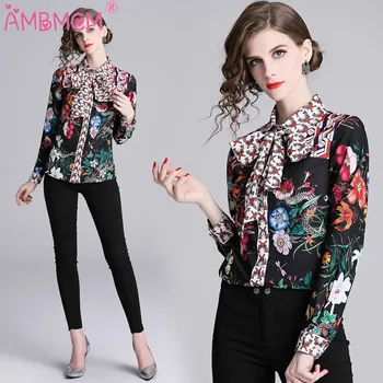 2019 Spring Women Shirt Fashion Blouses Vintage Floral Printed Blouse Pink Chiffon Bow Shirt Women Fashion Design Female Tops
2019 Spring Women Shirt Fashion Blouses Vintage Floral Printed Blouse Pink Chiffon Bow Shirt Women Fashion Design Female Tops