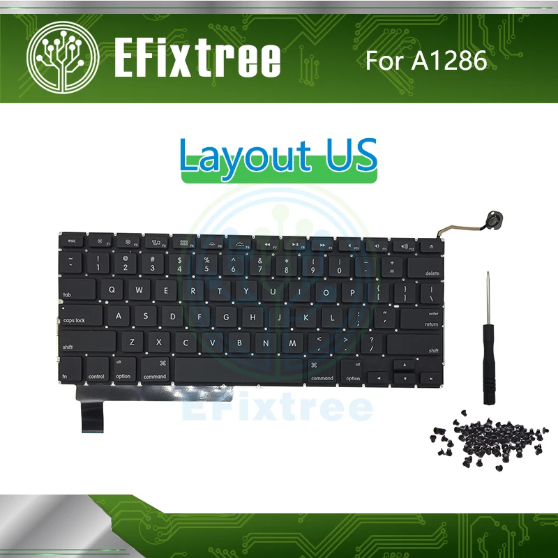New Laptop A1286 Keyboard US Layout For Macbook Pro 15'' A1286 English Keyboard+Backlight Backlit+Screws 2009-2012 Year
New Laptop A1286 Keyboard US Layout For Macbook Pro 15'' A1286 English Keyboard+Backlight Backlit+Screws 2009-2012 Year