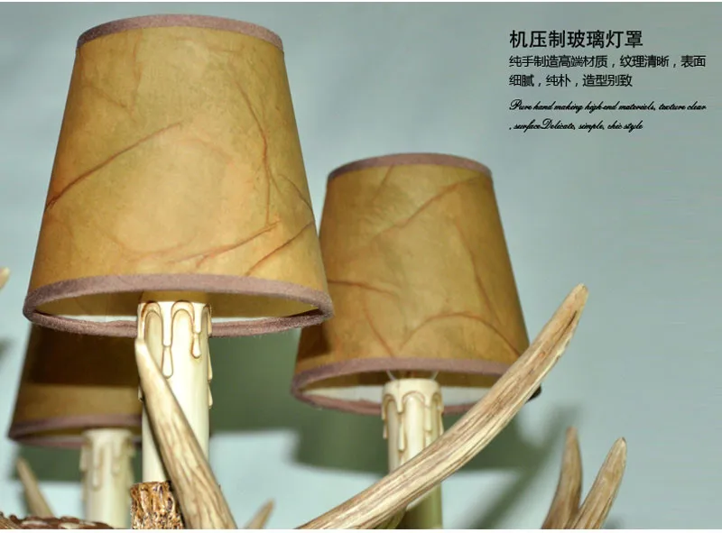 Countryside 6 Heads Chandelier for Home lighting decoration indoor christmas lamp pendentes e lustres Antlers wooden pendant chandelier9