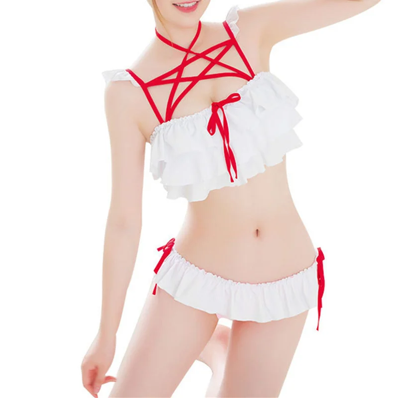 LILICOCHAN Womens 2PCS Ruffle Bikini Set Lolita Anime Cosplay Swimsuit Pentagram Strappy Bathingsuit bunny costume
LILICOCHAN Womens 2PCS Ruffle Bikini Set Lolita Anime Cosplay Swimsuit Pentagram Strappy Bathingsuit bunny costume