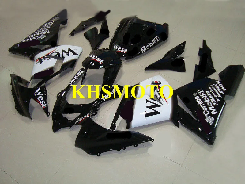 Injection mold Fairing Kit for KAWASAKI Ninja ZX10R 04 05 ZX 10R 2004 2005 zx 10r ABS White gloss black Fairings set+gifts KY35 
Injection mold Fairing Kit for KAWASAKI Ninja ZX10R 04 05 ZX 10R 2004 2005 zx 10r ABS White gloss black Fairings set+gifts KY35