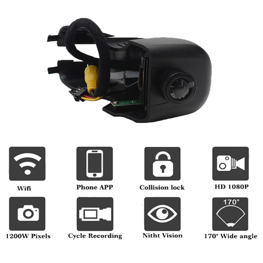 Liislee Car Driving Video Recorder Small Wireless Wifi DVR Dash Camera for Volkswagen Polo 6C 6R CrossPolo R WRC 2014~2017