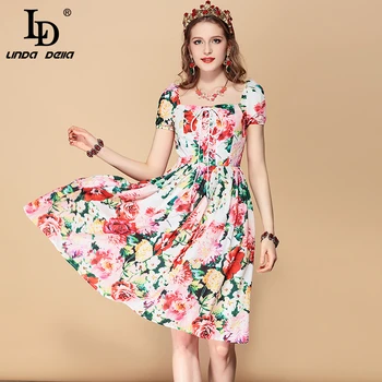 LD LINDA DELLA 2019 Fashion Runway Summer Dress Women's Belted Floral Print Casual Holidays Party Slim Midi Elegant Dress
LD LINDA DELLA 2019 Fashion Runway Summer Dress Women's Belted Floral Print Casual Holidays Party Slim Midi Elegant Dress