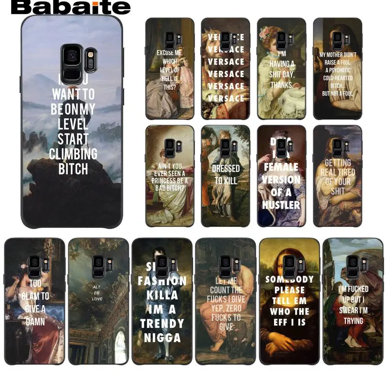 Babaite Classic Art Memes Quotes Painting Luxury Design Phone Case for Samsung Galaxy S8 S7 edge S10 Plus S10E S10lite S9 Plus
Babaite Classic Art Memes Quotes Painting Luxury Design Phone Case for Samsung Galaxy S8 S7 edge S10 Plus S10E S10lite S9 Plus