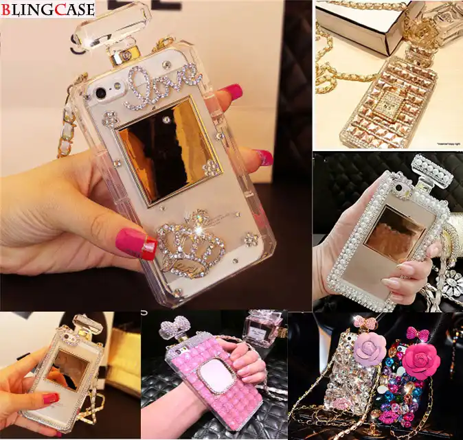 Luxury Chain Handbag Perfume Bottle Phone Case For Iphone 11 Pro X Xs Max Xr 6 6s 7 8 Plus Rhinestone Case Diamond Clear Cover Aliexpress