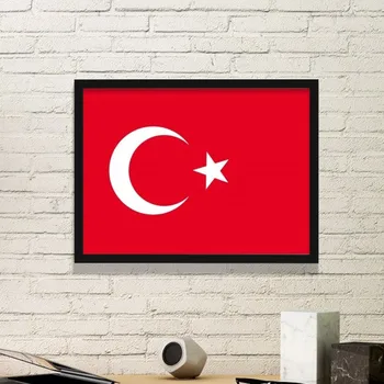 I Love Turkey Word Flag Love Heart Illustration Pattern Rectangle Picture Frame Art Prints of Paintings Home Wall Decal