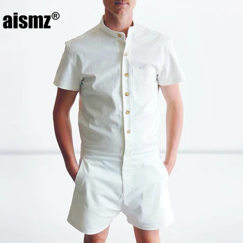 Aismz New Summer Unique Romper Men Linen Shirt Short Sets Single Breasted Jumpsuit Fashion Overalls Tracksuit Casual Cargo Pants
Aismz New Summer Unique Romper Men Linen Shirt Short Sets Single Breasted Jumpsuit Fashion Overalls Tracksuit Casual Cargo Pants