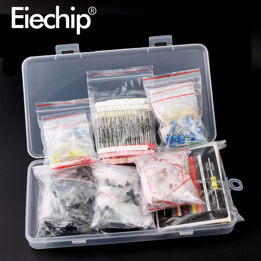 Metal film Resistor assortment kit led diodes Electrolytic Capacitor Ceramic set transistor Pack diy electronic components Kits
Metal film Resistor assortment kit led diodes Electrolytic Capacitor Ceramic set transistor Pack diy electronic components Kits