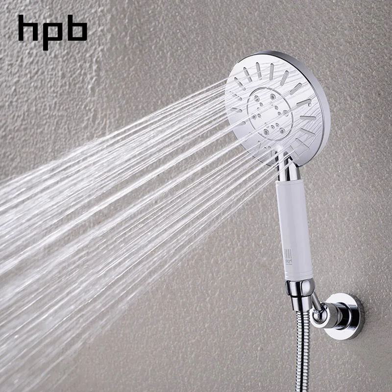 

HPB ABS Three function Water Saving Round Bathroom Shower Head Booster Showerhead High Pressure Handheld Hand Shower HP7113