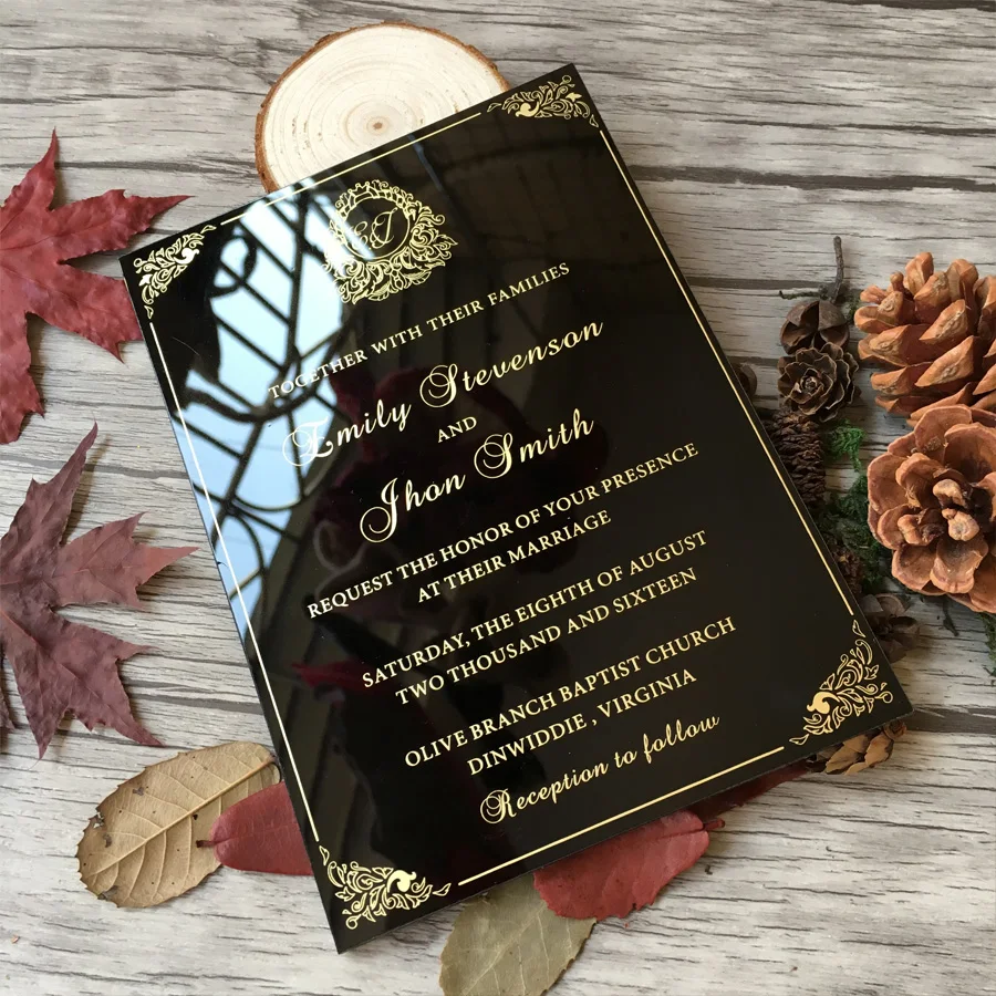 200pcs per lot 5x7inch Contracted and Noble Style Black Acrylic Wedding Invitation Cards SHIP TO USA ONLY
200pcs per lot 5x7inch Contracted and Noble Style Black Acrylic Wedding Invitation Cards SHIP TO USA ONLY