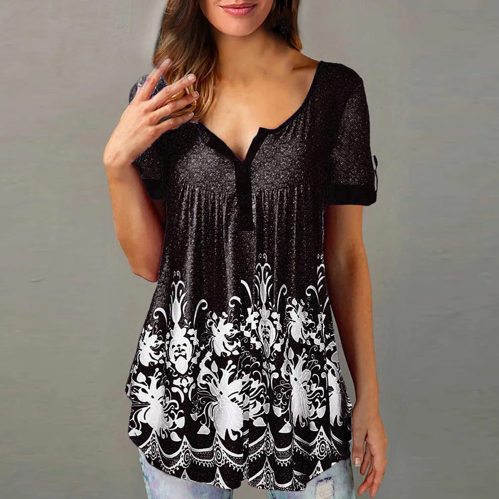 Women Blouse Casual Buttons Short Sleeve Blouse Printed Floral Top blusas mujer de moda 2019 womens tops and blouses camisas
Women Blouse Casual Buttons Short Sleeve Blouse Printed Floral Top blusas mujer de moda 2019 womens tops and blouses camisas