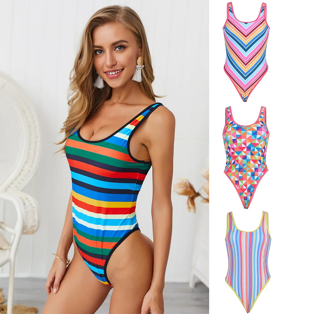 2019 stripe Print One Piece Swimsuit Rain Bow Print Swimwear Bathing Suit Beach Color Full Print Monokini Swimsuit Plus Size
2019 stripe Print One Piece Swimsuit Rain Bow Print Swimwear Bathing Suit Beach Color Full Print Monokini Swimsuit Plus Size