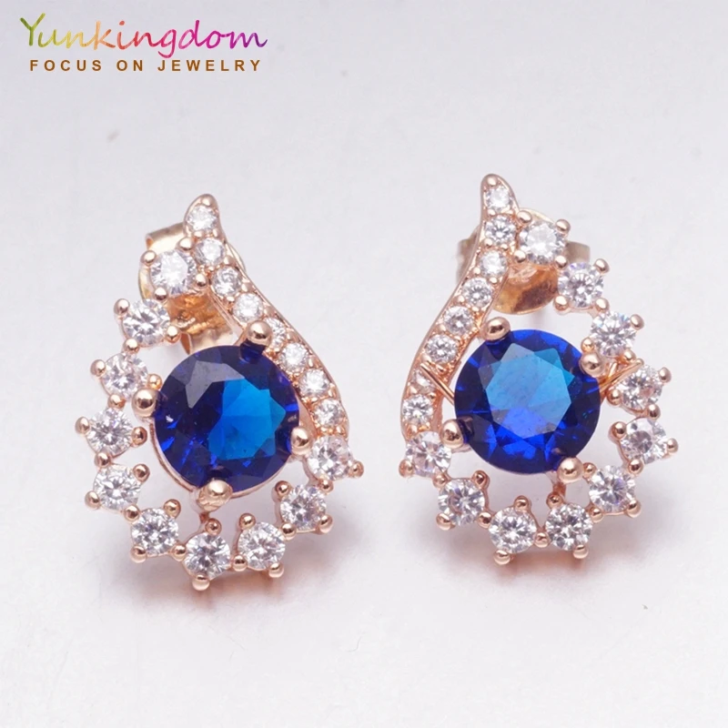 Yunkingdom fashion jewelry blue crystal earrings small stud earrings for women girls party holiday gift wholesale
Yunkingdom fashion jewelry blue crystal earrings small stud earrings for women girls party holiday gift wholesale