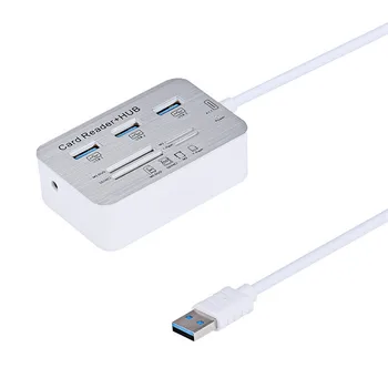 Brand 3 Port Aluminum USB 3.0 Hub With MS SD M2 TF Multi-In-1 Card Reader LED indicator for power status**
Brand 3 Port Aluminum USB 3.0 Hub With MS SD M2 TF Multi-In-1 Card Reader LED indicator for power status**