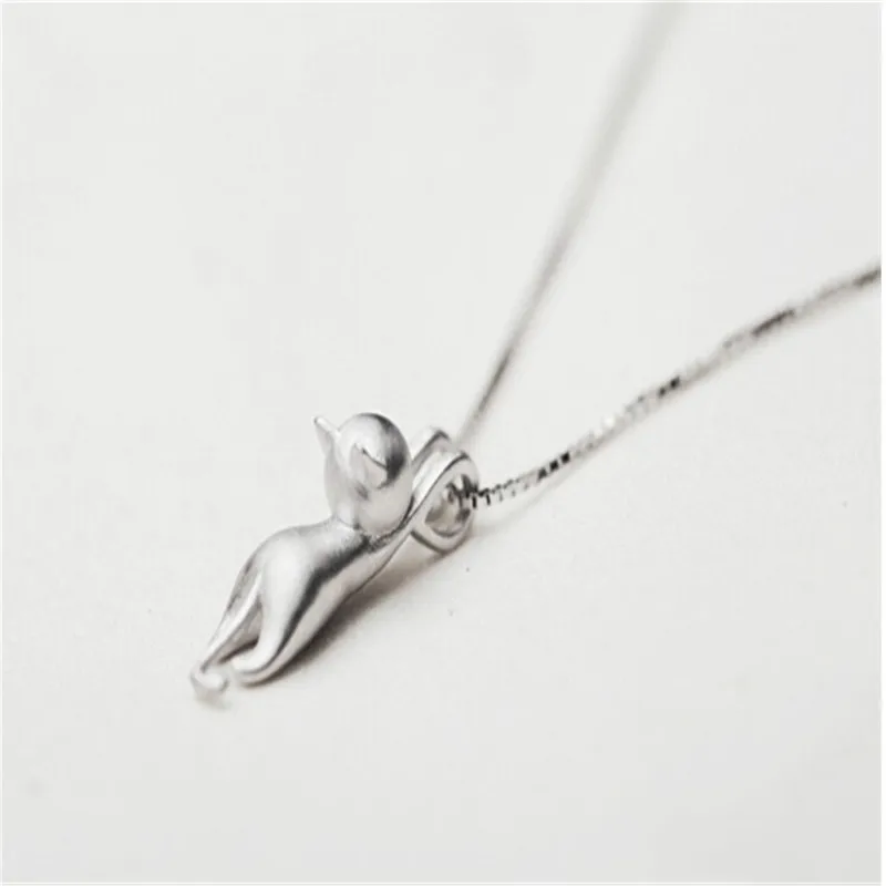 Sweet Kitty Pendant Necklace Chain Simple silver cat Pendant Necklace lovely animal collares for women
Sweet Kitty Pendant Necklace Chain Simple silver cat Pendant Necklace lovely animal collares for women