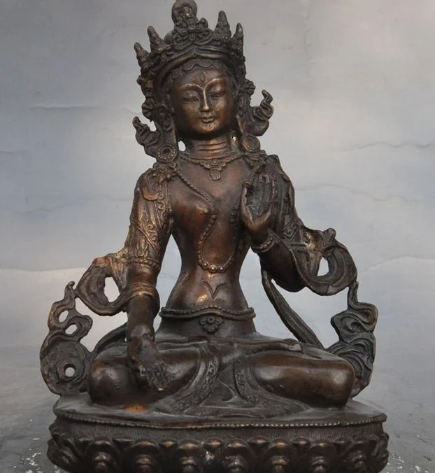 8"tibet buddhism fane joss bronze White tara goddess kwan-yin bodhisattva statue
8"tibet buddhism fane joss bronze White tara goddess kwan-yin bodhisattva statue