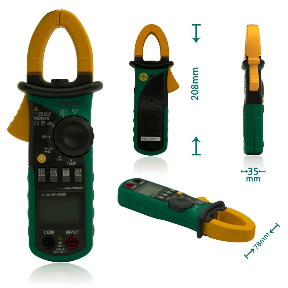 Mastech MS2008B AC Amp Meter Digital Clamp Meter Multimeter Temperature Capacitance Frequency Tester
Mastech MS2008B AC Amp Meter Digital Clamp Meter Multimeter Temperature Capacitance Frequency Tester