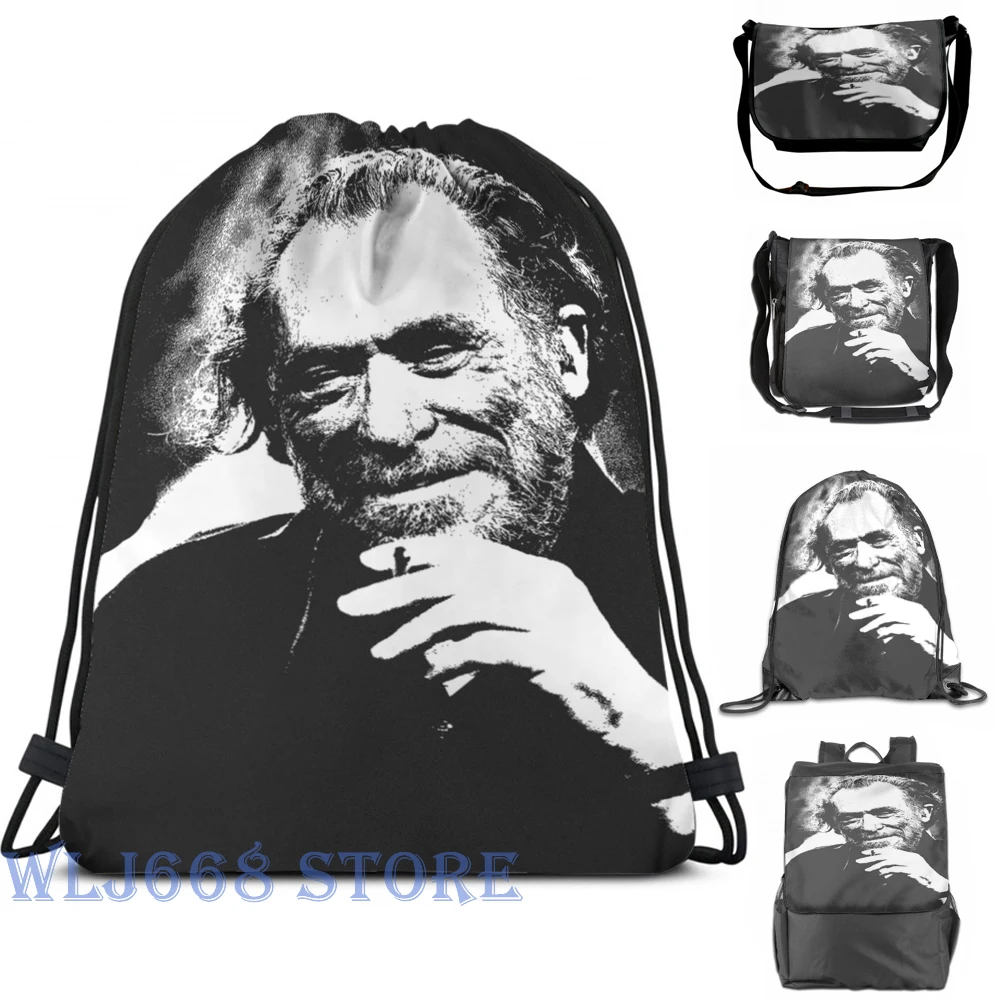 Funny graphic print shoulder Bags women Charles Bukowski (2) Single backpack travel for men Gym Bag | Багаж и сумки