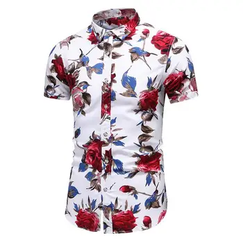 Flower Shirt Men Floral Blouse Men Turn-down collar Hawaiian Style Casual Male Shirt Fashion Short sleeve Summer Blue Red
Flower Shirt Men Floral Blouse Men Turn-down collar Hawaiian Style Casual Male Shirt Fashion Short sleeve Summer Blue Red