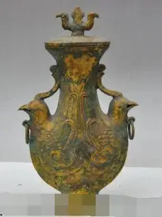 S1220 11"old chinese fengshui bronze gilt d beast statue Bottle Pot Tanks Crock Jar
S1220 11"old chinese fengshui bronze gilt d beast statue Bottle Pot Tanks Crock Jar