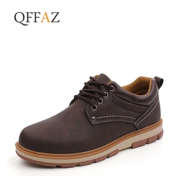 QFFAZ Brand Men's Shoes High Quality Casual Leather Brown Sneakers Mens Shoes Fashion Waterproof Work Safety Shoes 
QFFAZ Brand Men's Shoes High Quality Casual Leather Brown Sneakers Mens Shoes Fashion Waterproof Work Safety Shoes