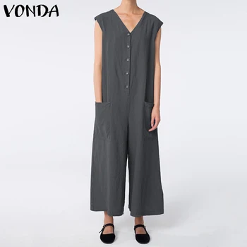 VONDA Women 2019 Summer Jumpsuit Female Puls Size Elegant Loose Trousers Women Casual Long Pants Plus Size Bohemian Overalls 5XL
VONDA Women 2019 Summer Jumpsuit Female Puls Size Elegant Loose Trousers Women Casual Long Pants Plus Size Bohemian Overalls 5XL
